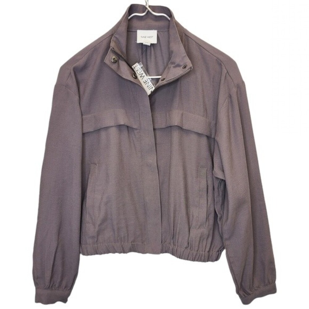 NWT Nine West Women's XS Grey Utility Bomber Lightweight Jacket